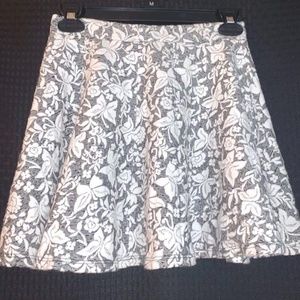 Forever 21 Gray/white Brocade Skirt XS